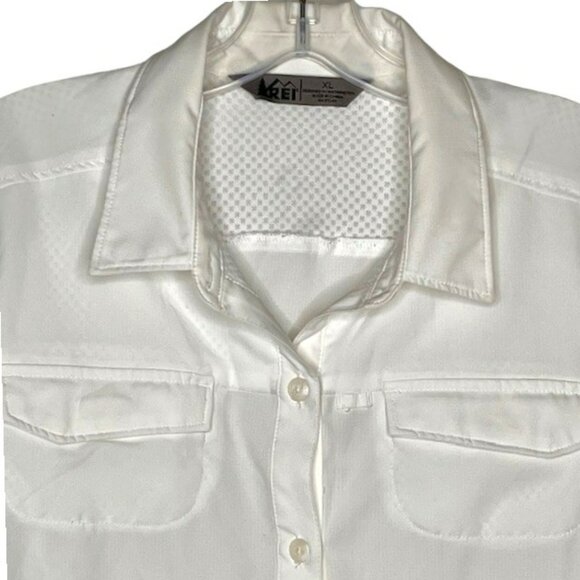REI Co-op Sahara Short-Sleeved Hiking Shirt - White - XL - Picture 4 of 10